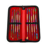 Dental Lab Kit 10 Pcs Titanium Color Wax Carving Teeth Tool Set