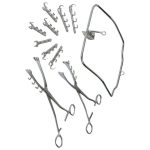 65 High Quality Manual Veterinary Rumenotomy Stainless Steel Frame Vulsellum Forceps Fixation Hooks Large Animal Surgery Instrument