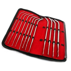 50 Van Buren Urethral Sounds 8-Piece Set-J-Shaped Curved Dittel Dilators Stainless Steel Manual Reusable Urology Gynecology Kit